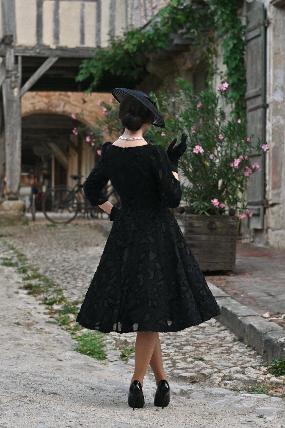 Noir Floral Swing Dress in Extended Sizing